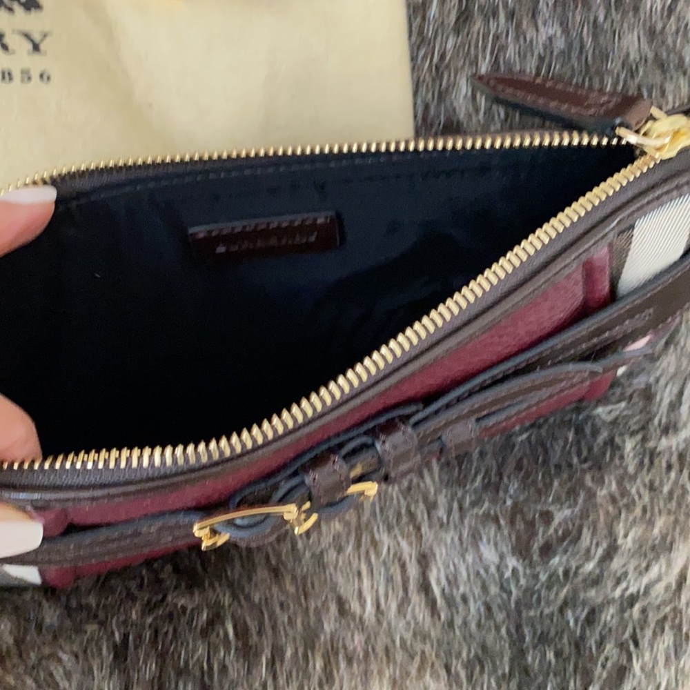 Burberry Burgundy and Brown Crossbody Bag - Picture 4 of 10